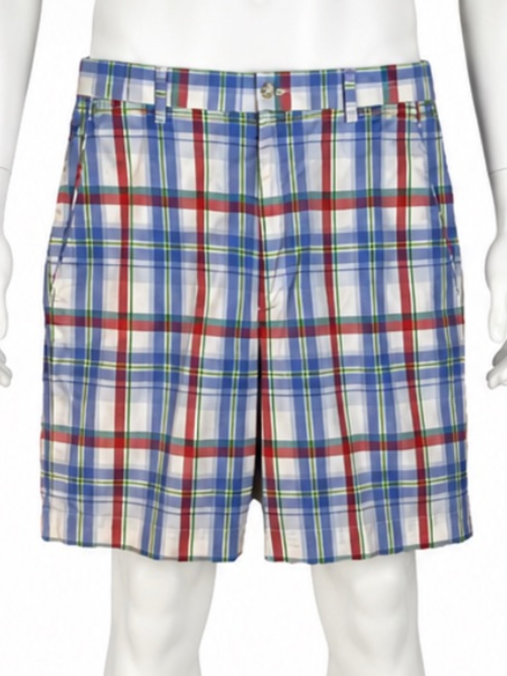 Oxford Golf Shorts Men Size 32 Plaid Pastel Colors Stretch Comfort